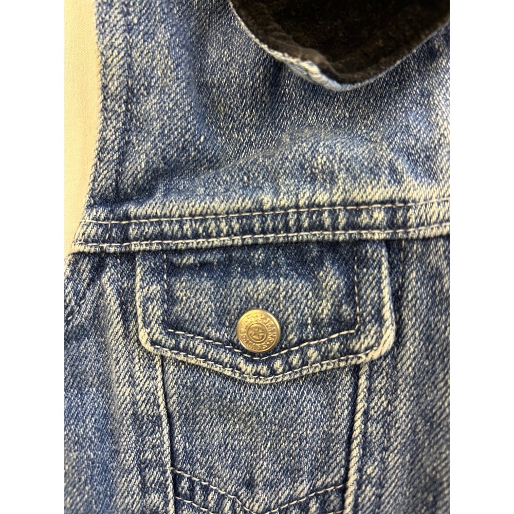 Vintage The Children's Place TCP Jeans Denim Vest 3T Full Zip Corduroy Collar - Picture 3 of 6